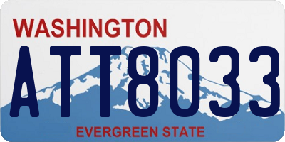WA license plate ATT8033