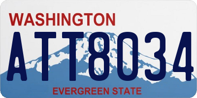 WA license plate ATT8034