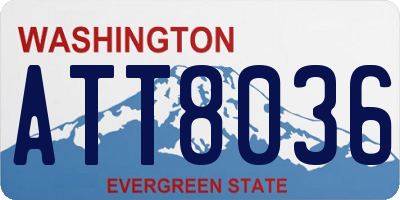 WA license plate ATT8036