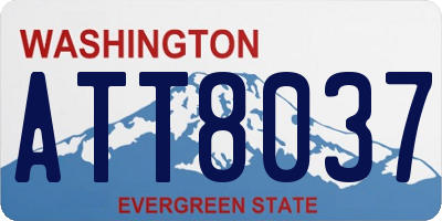WA license plate ATT8037