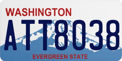 WA license plate ATT8038