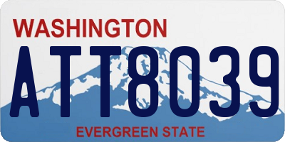 WA license plate ATT8039