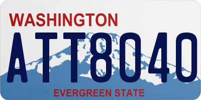 WA license plate ATT8040