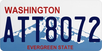 WA license plate ATT8072