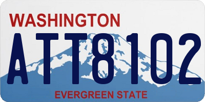 WA license plate ATT8102