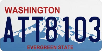 WA license plate ATT8103