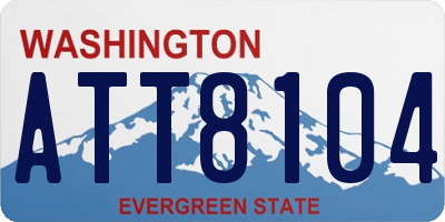 WA license plate ATT8104