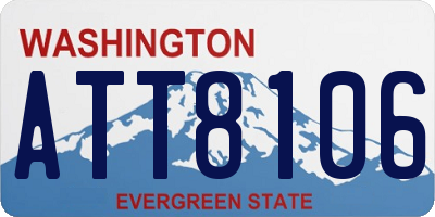 WA license plate ATT8106