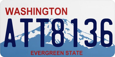 WA license plate ATT8136
