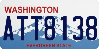 WA license plate ATT8138