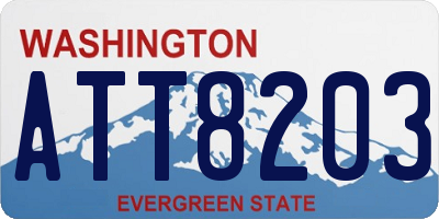 WA license plate ATT8203