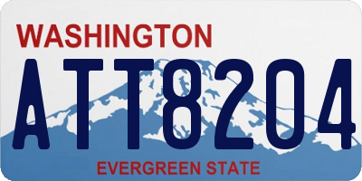 WA license plate ATT8204