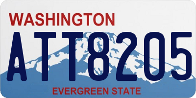WA license plate ATT8205