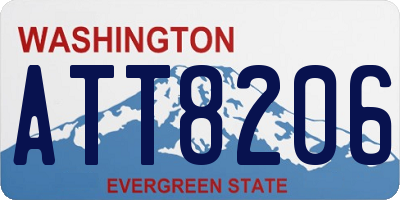 WA license plate ATT8206