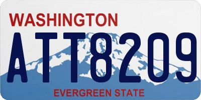 WA license plate ATT8209