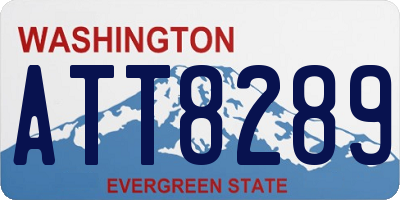 WA license plate ATT8289