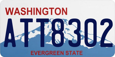 WA license plate ATT8302