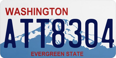 WA license plate ATT8304