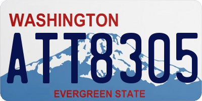 WA license plate ATT8305