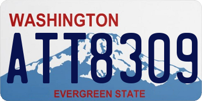WA license plate ATT8309