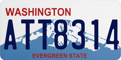 WA license plate ATT8314