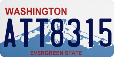 WA license plate ATT8315