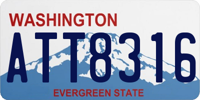 WA license plate ATT8316