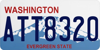 WA license plate ATT8320