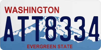 WA license plate ATT8334
