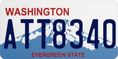 WA license plate ATT8340