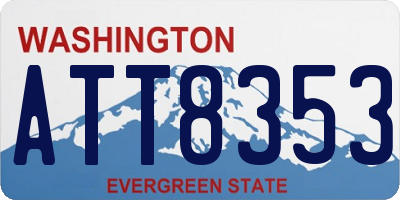 WA license plate ATT8353