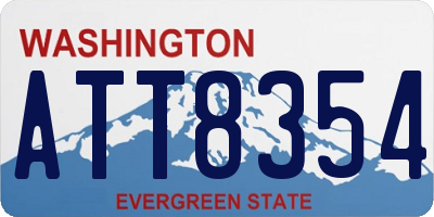 WA license plate ATT8354
