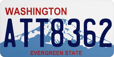 WA license plate ATT8362