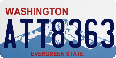 WA license plate ATT8363