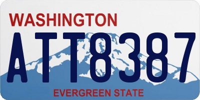 WA license plate ATT8387