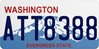 WA license plate ATT8388