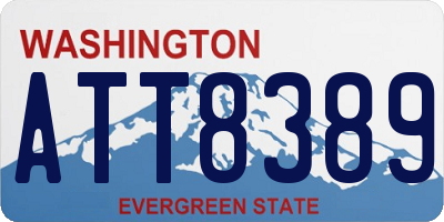 WA license plate ATT8389