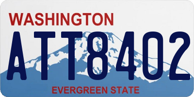WA license plate ATT8402
