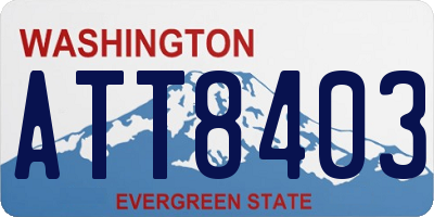 WA license plate ATT8403