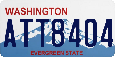 WA license plate ATT8404