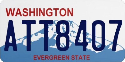 WA license plate ATT8407