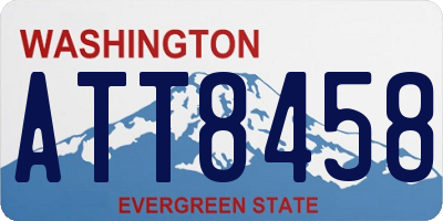 WA license plate ATT8458