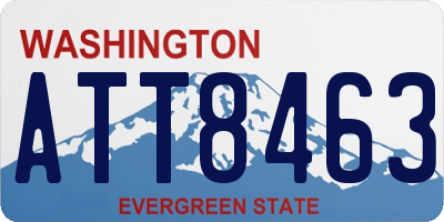 WA license plate ATT8463