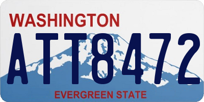 WA license plate ATT8472