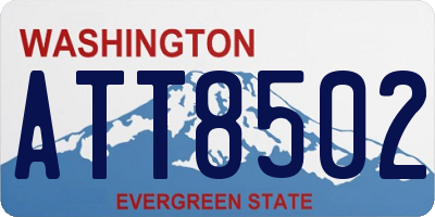 WA license plate ATT8502