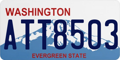 WA license plate ATT8503
