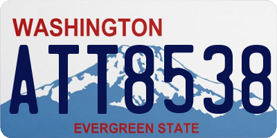 WA license plate ATT8538