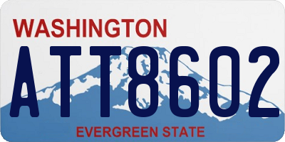 WA license plate ATT8602