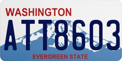 WA license plate ATT8603
