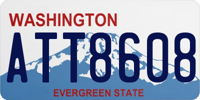 WA license plate ATT8608
